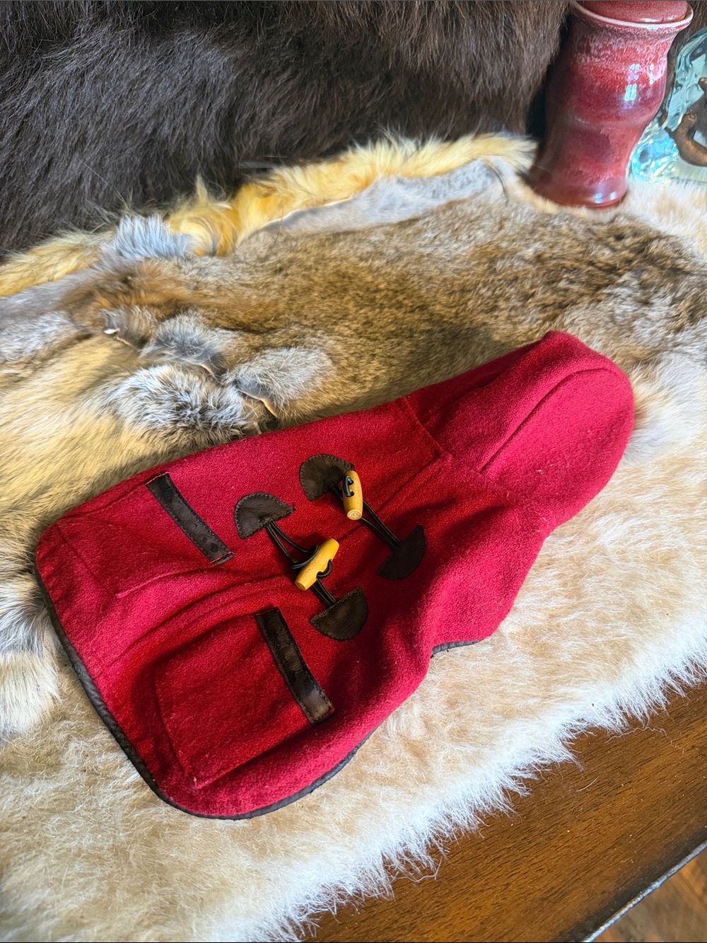 Red Toggle Dog Coat XS (6000A)